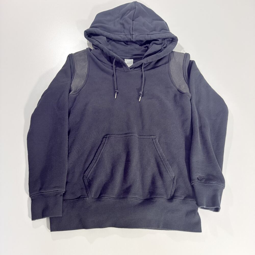 Nike Hoodie Mens L Black Athletic Running Blank Pullover Fleece Sweatshirt Gym